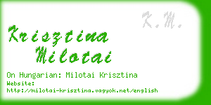 krisztina milotai business card